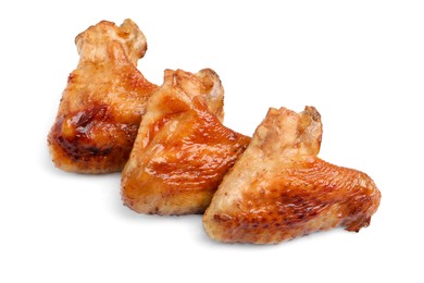 Photo of Delicious fried chicken wings isolated on white background