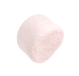Photo of Delicious puffy pink marshmallow isolated on white