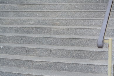 Photo of View of empty grey staircase outdoors, closeup
