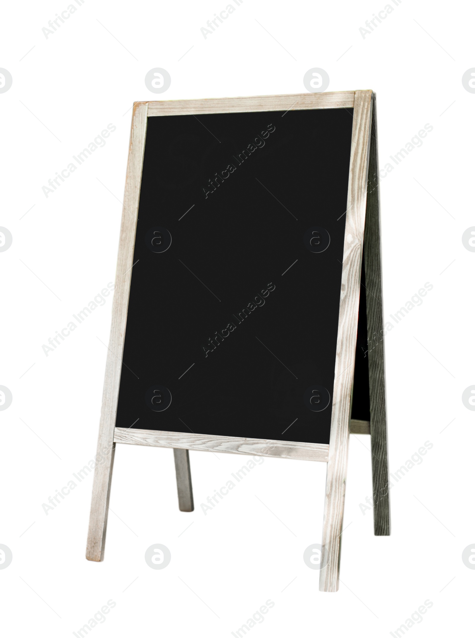 Image of Blank advertising A-board on white background. Mockup for design