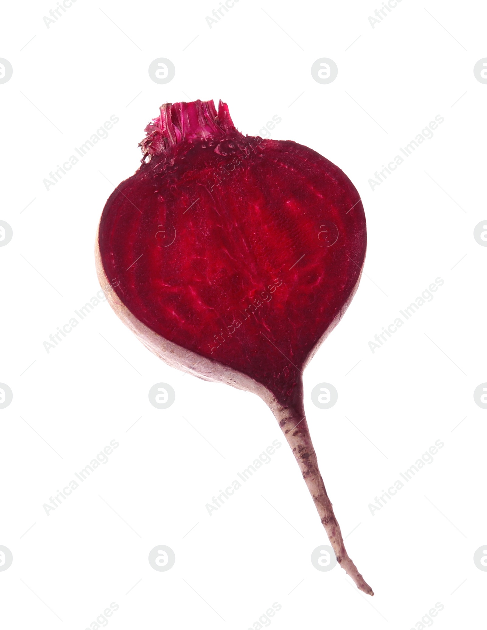 Photo of Cut fresh red beet on white background