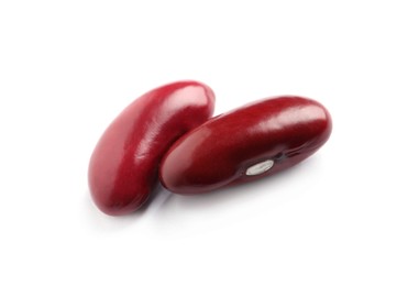 Photo of Two red kidney beans on white background