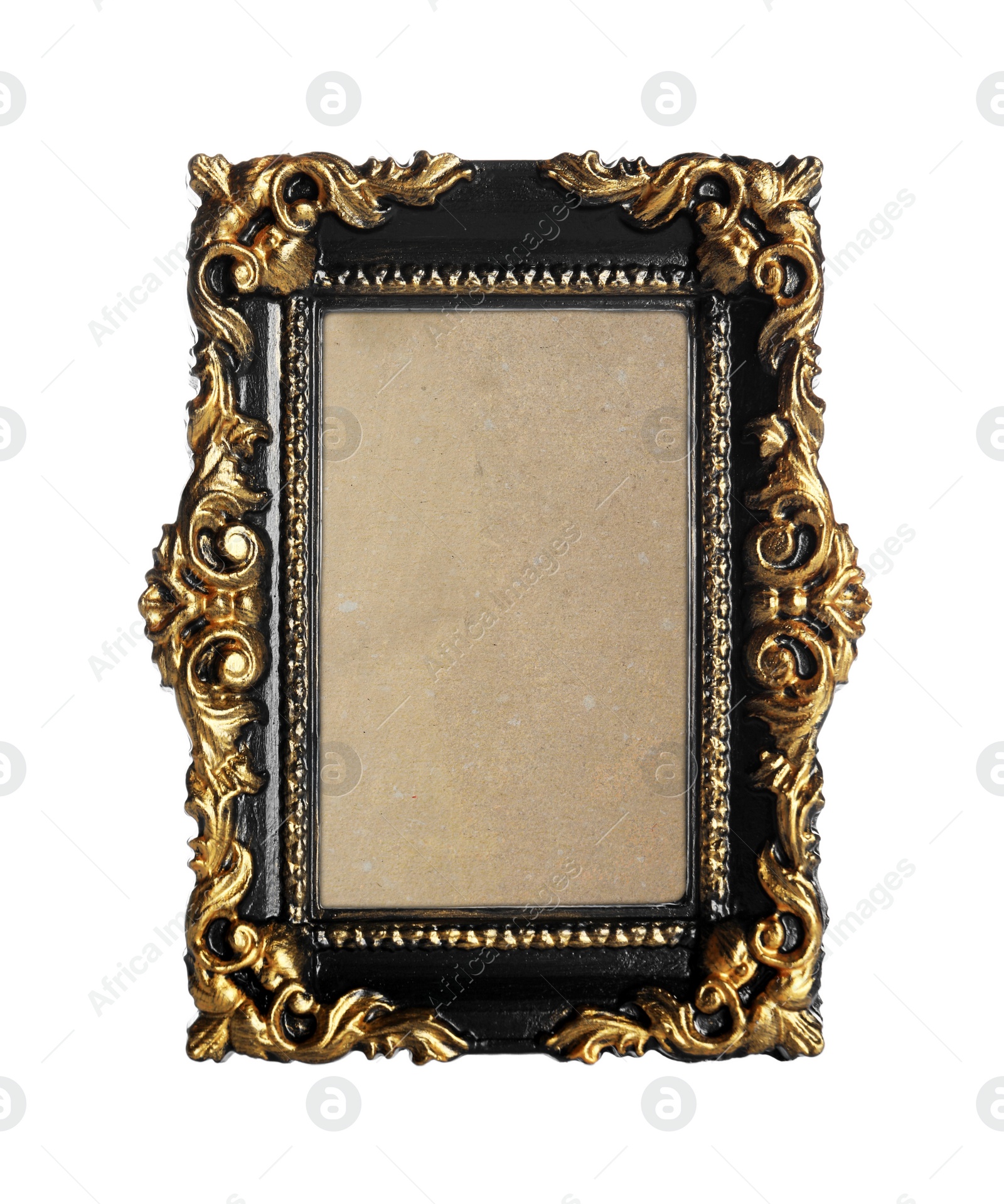 Image of Beautiful empty vintage frame isolated on white