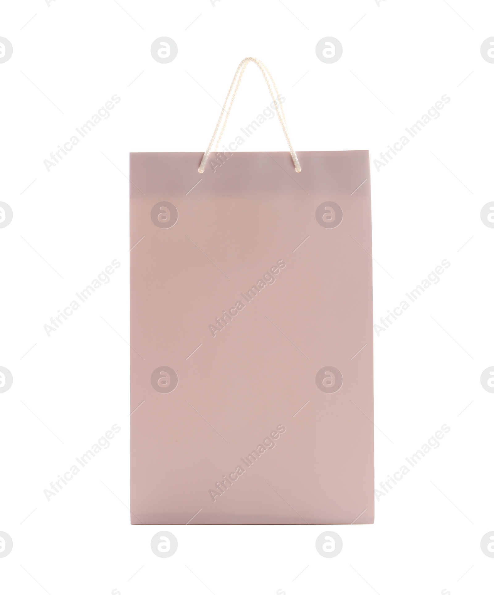 Photo of Pink paper shopping bag isolated on white