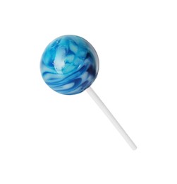 Photo of One sweet colorful lollipop isolated on white