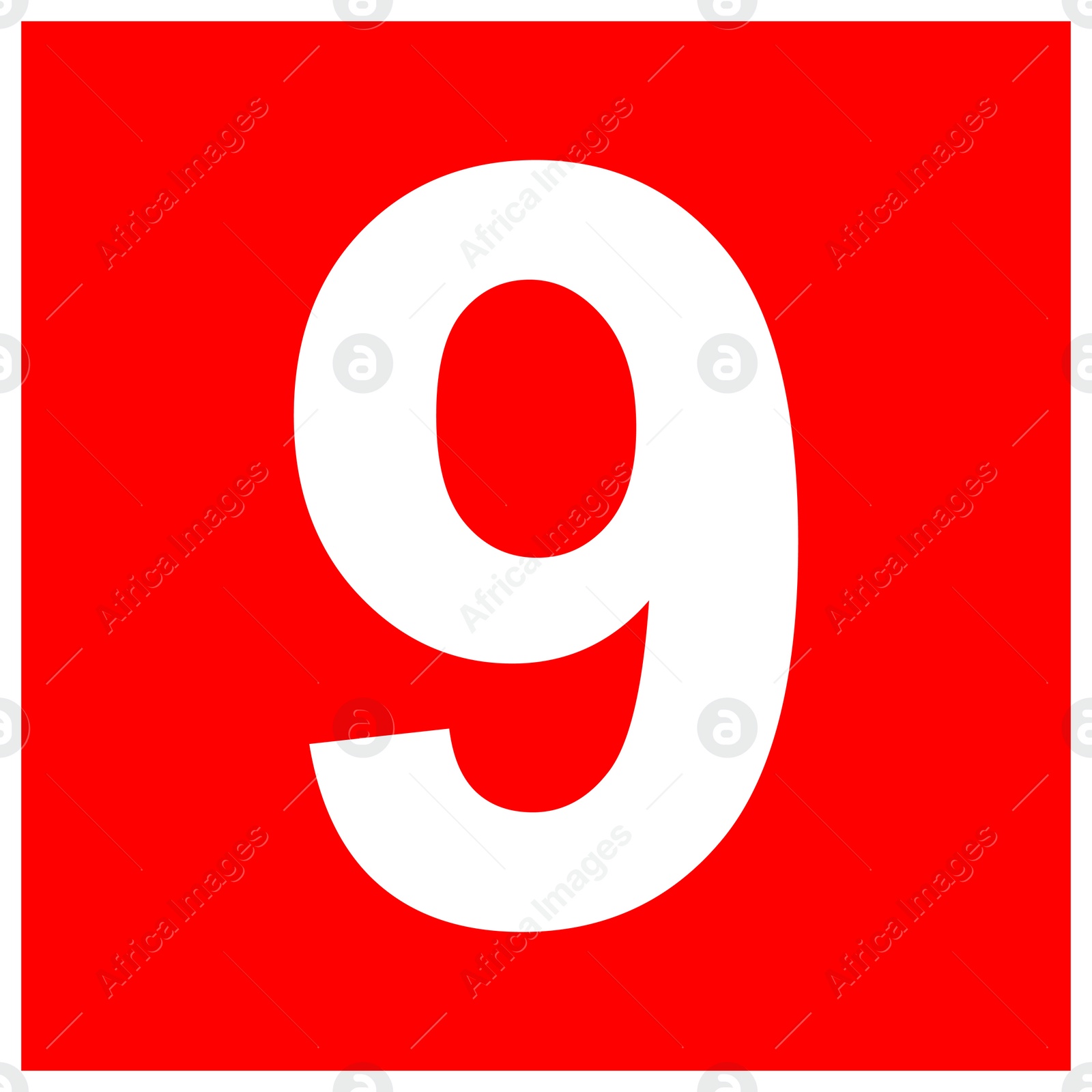 Image of International Maritime Organization (IMO) sign, illustration. Number "9" 