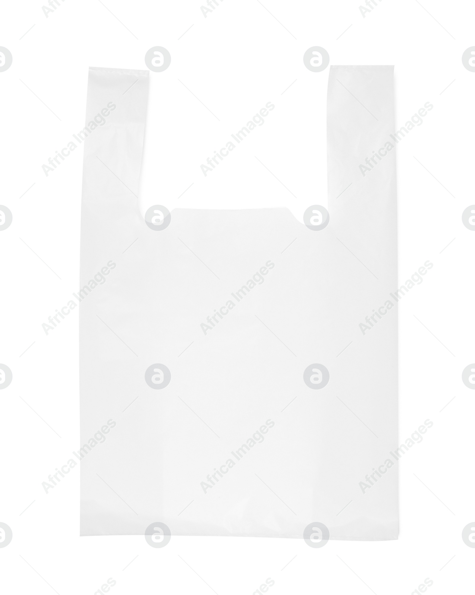 Photo of One new plastic bag isolated on white