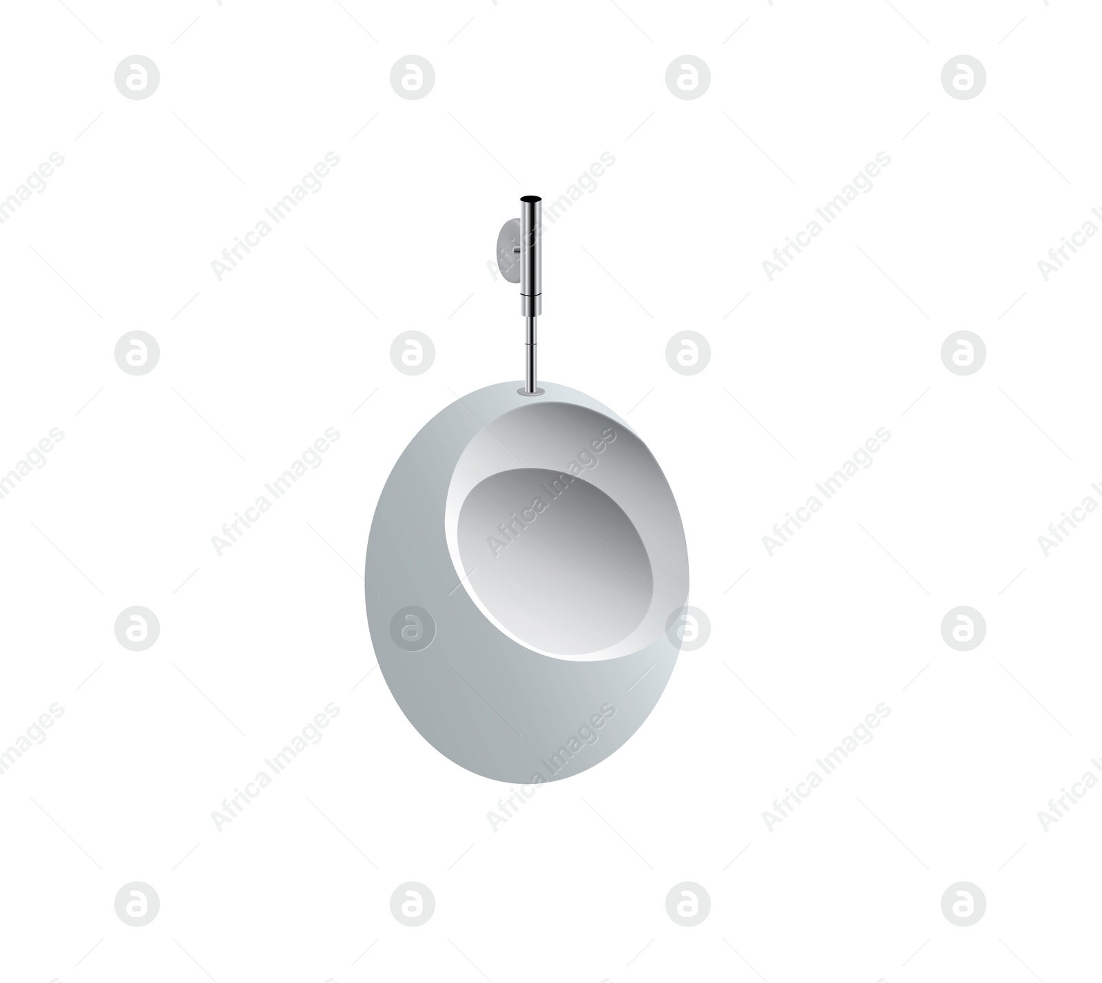 Image of White clean ceramic urinal on light background