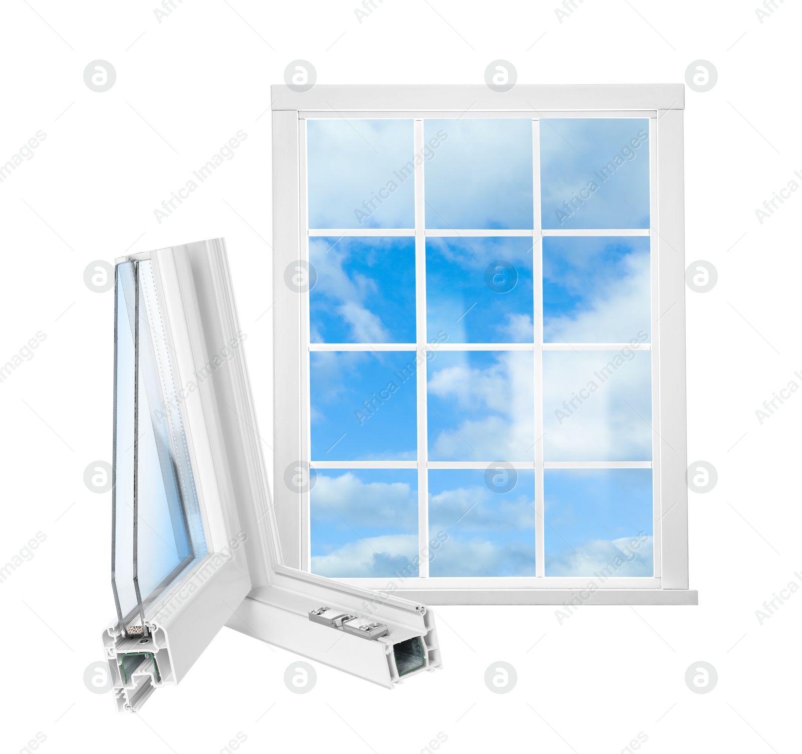 Image of Window and sample of profile on white background