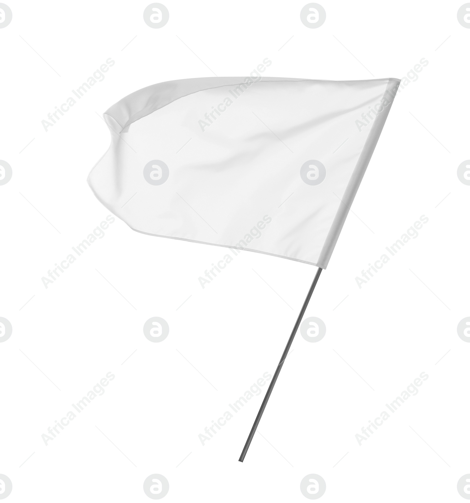 Photo of Blank flag isolated on white. Mockup for design