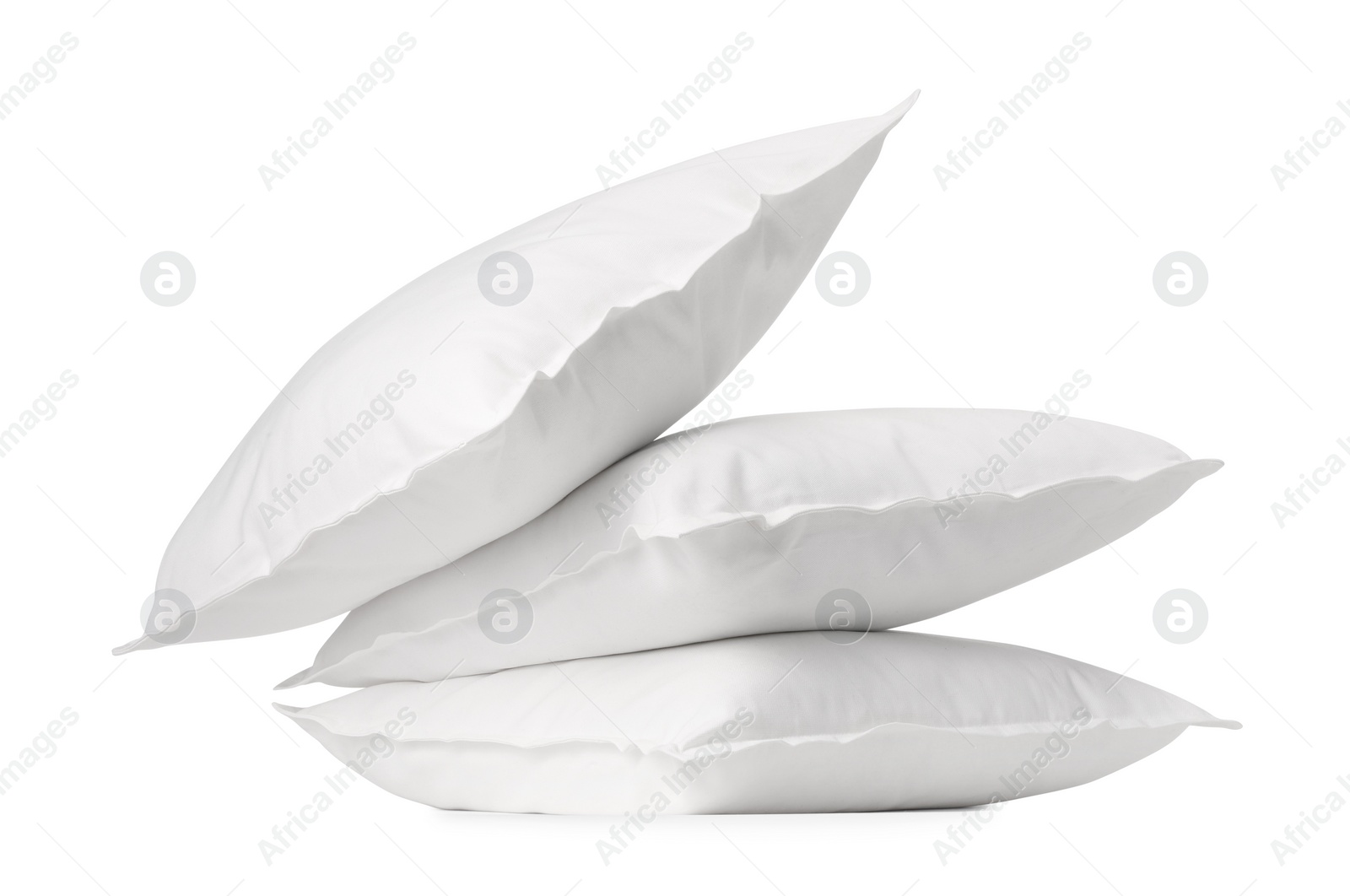 Photo of Many new soft pillows isolated on white