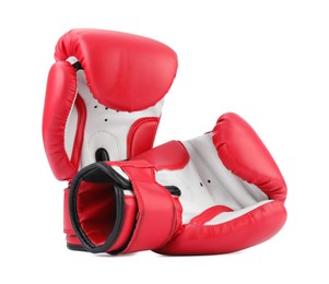 Photo of Boxing gloves isolated on white. Sport equipment