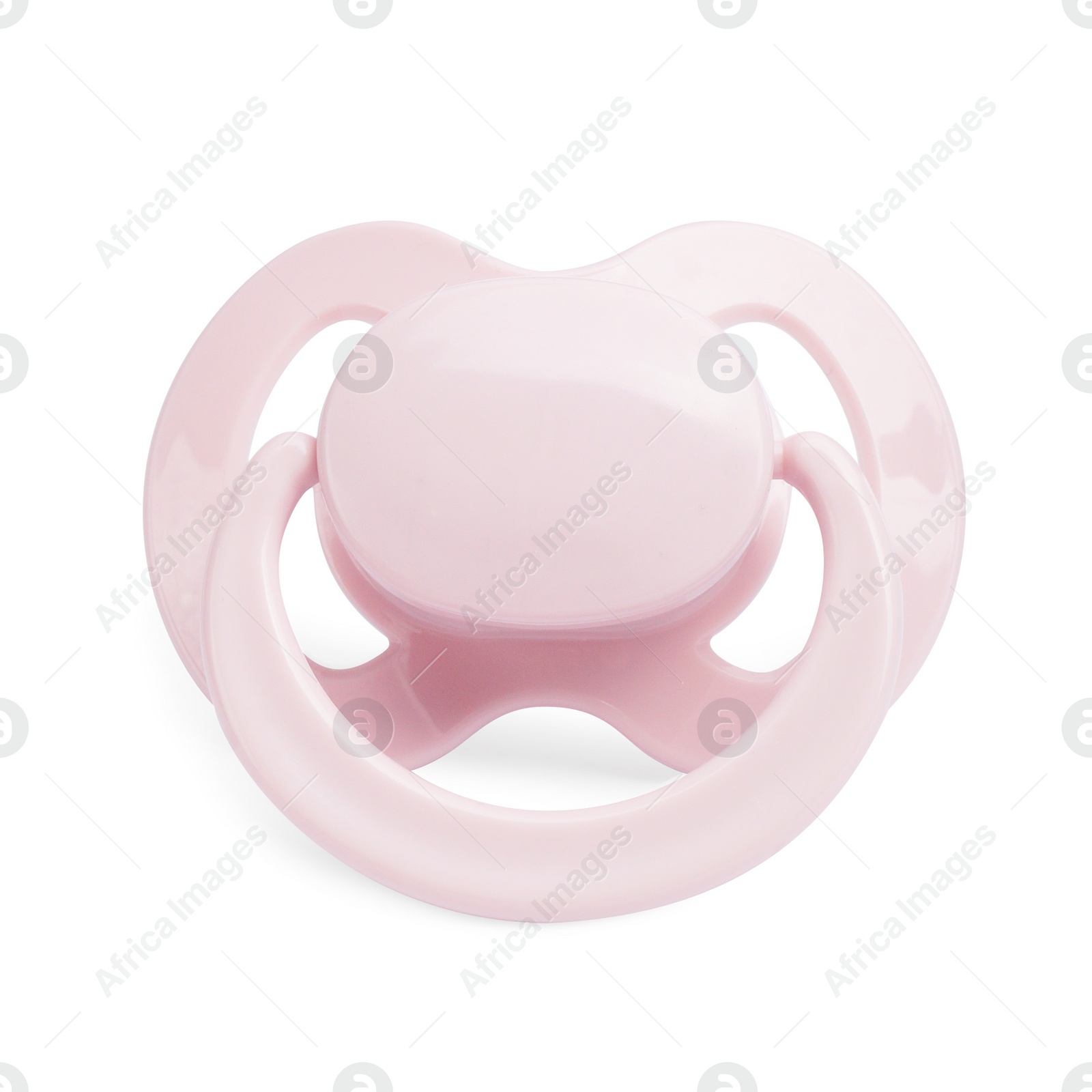 Photo of New pink baby pacifier isolated on white