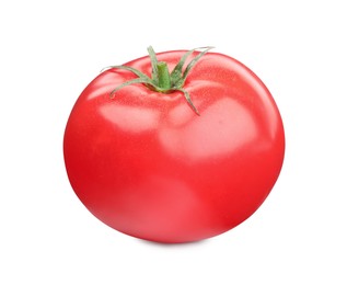 Photo of One red ripe tomato isolated on white