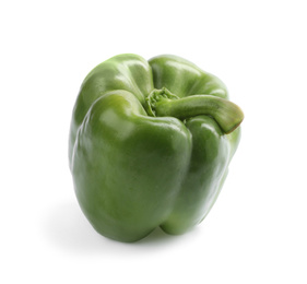 Fresh ripe green bell pepper isolated on white