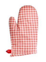 Oven glove for hot dishes isolated on white, top view