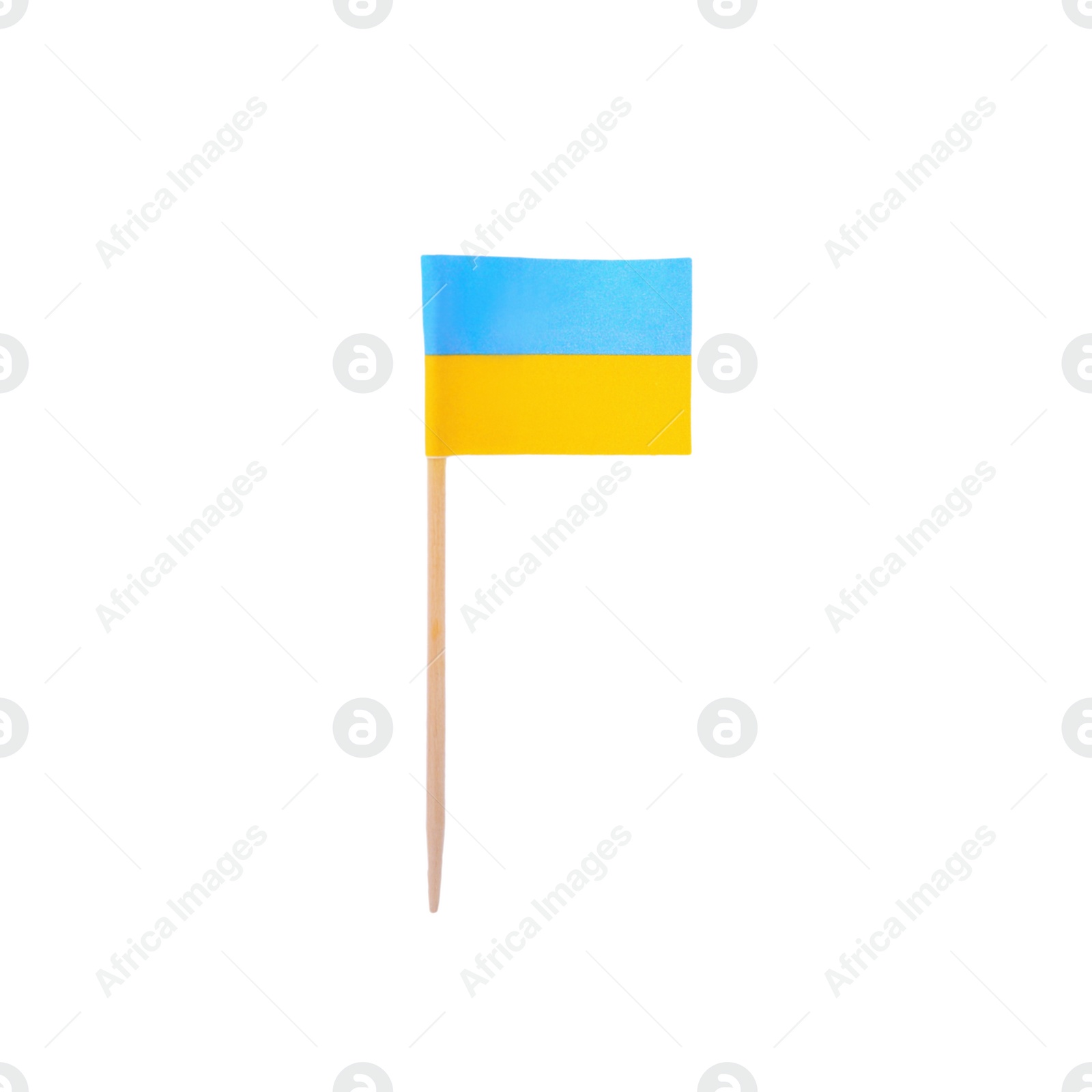 Photo of Small paper flag of Ukraine isolated on white