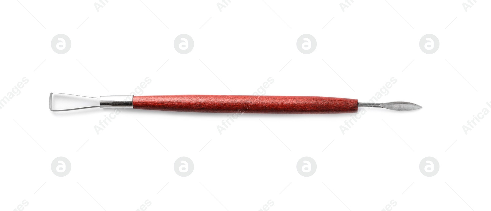 Photo of Tool for leather working isolated on white, top view