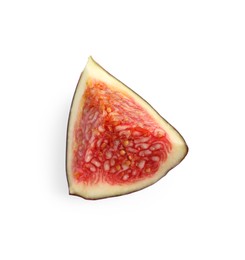 Photo of Piece of fresh fig isolated on white, top view