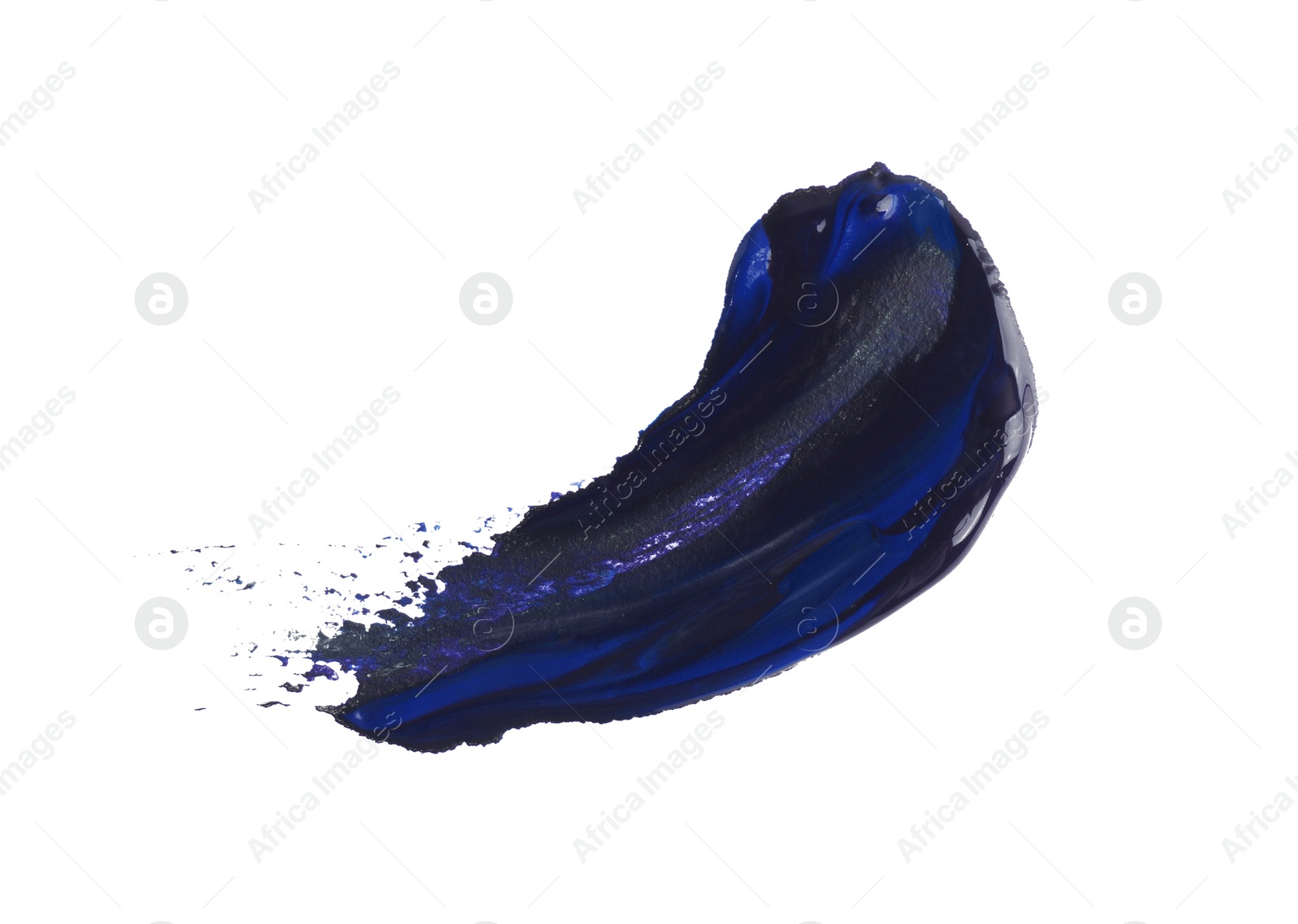 Photo of Paint stroke on white background, top view