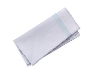 Folded handkerchief isolated on white. Stylish accessory