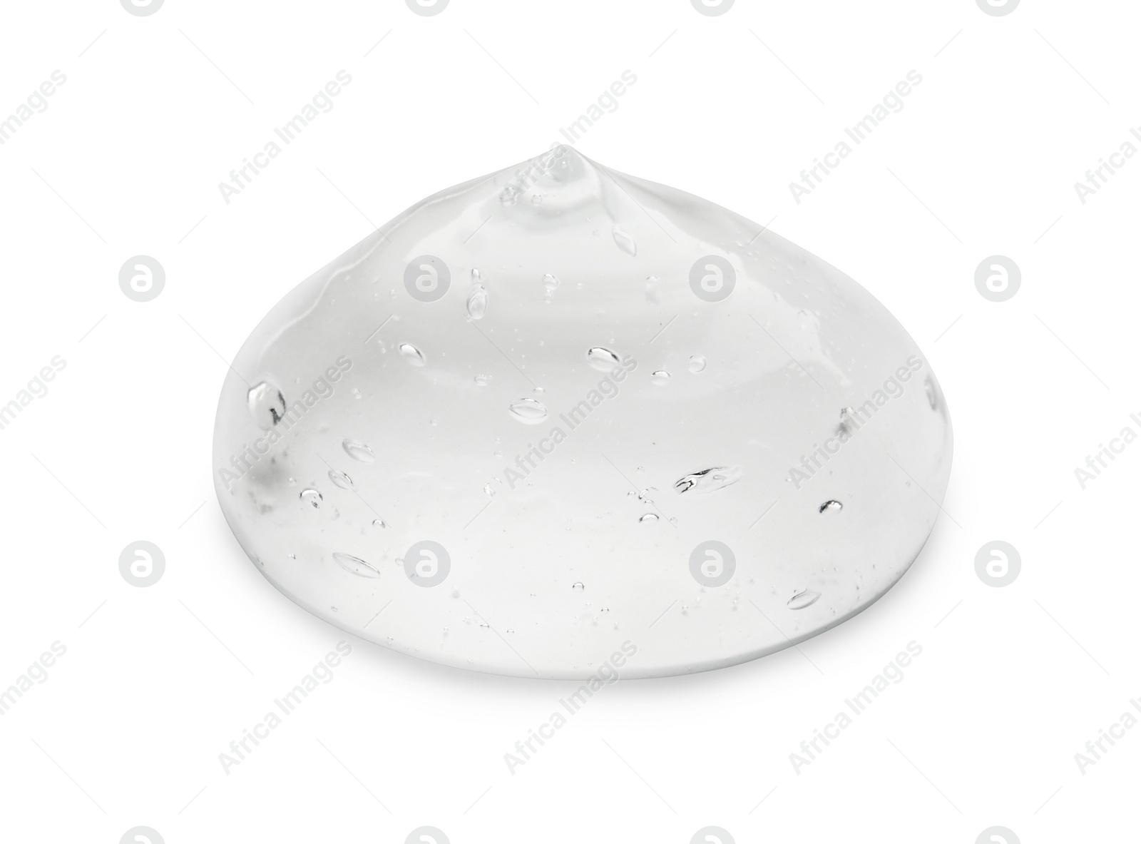 Photo of Sample of clear cosmetic gel isolated on white