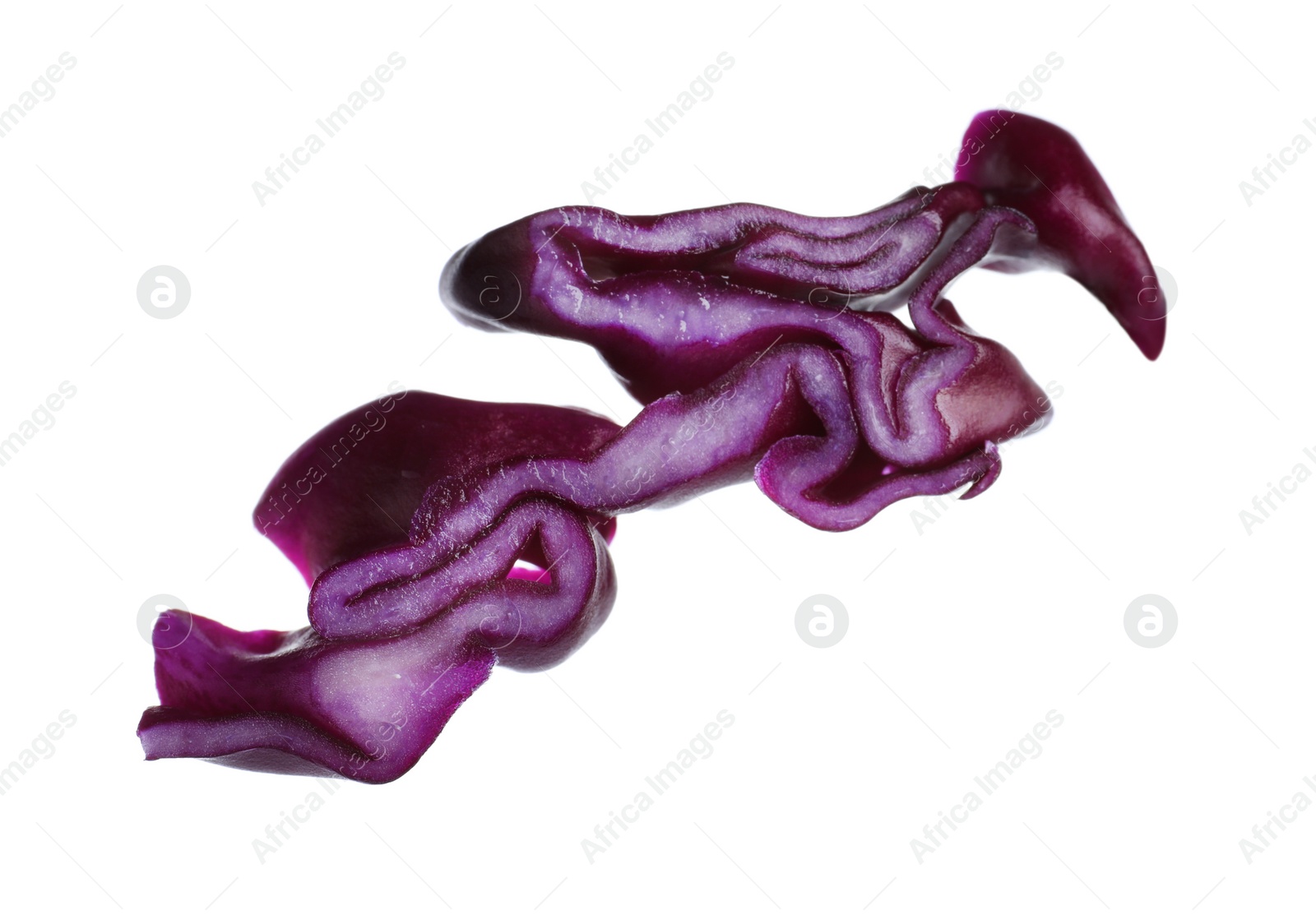 Photo of Cut fresh red cabbage isolated on white