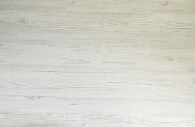 Photo of Texture of white wooden surface as background, top view