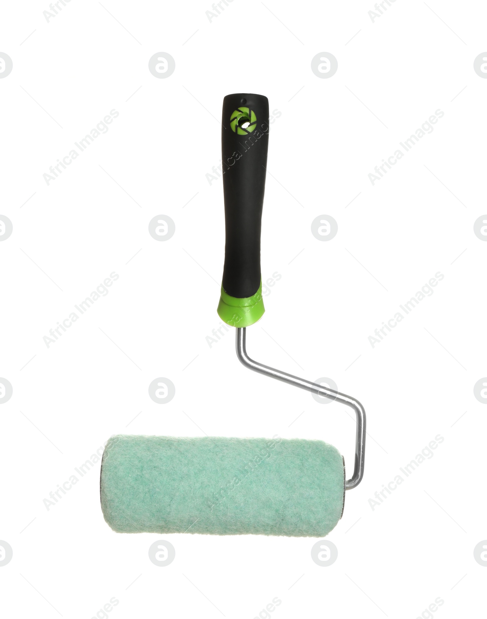Photo of New paint roller brush isolated on white