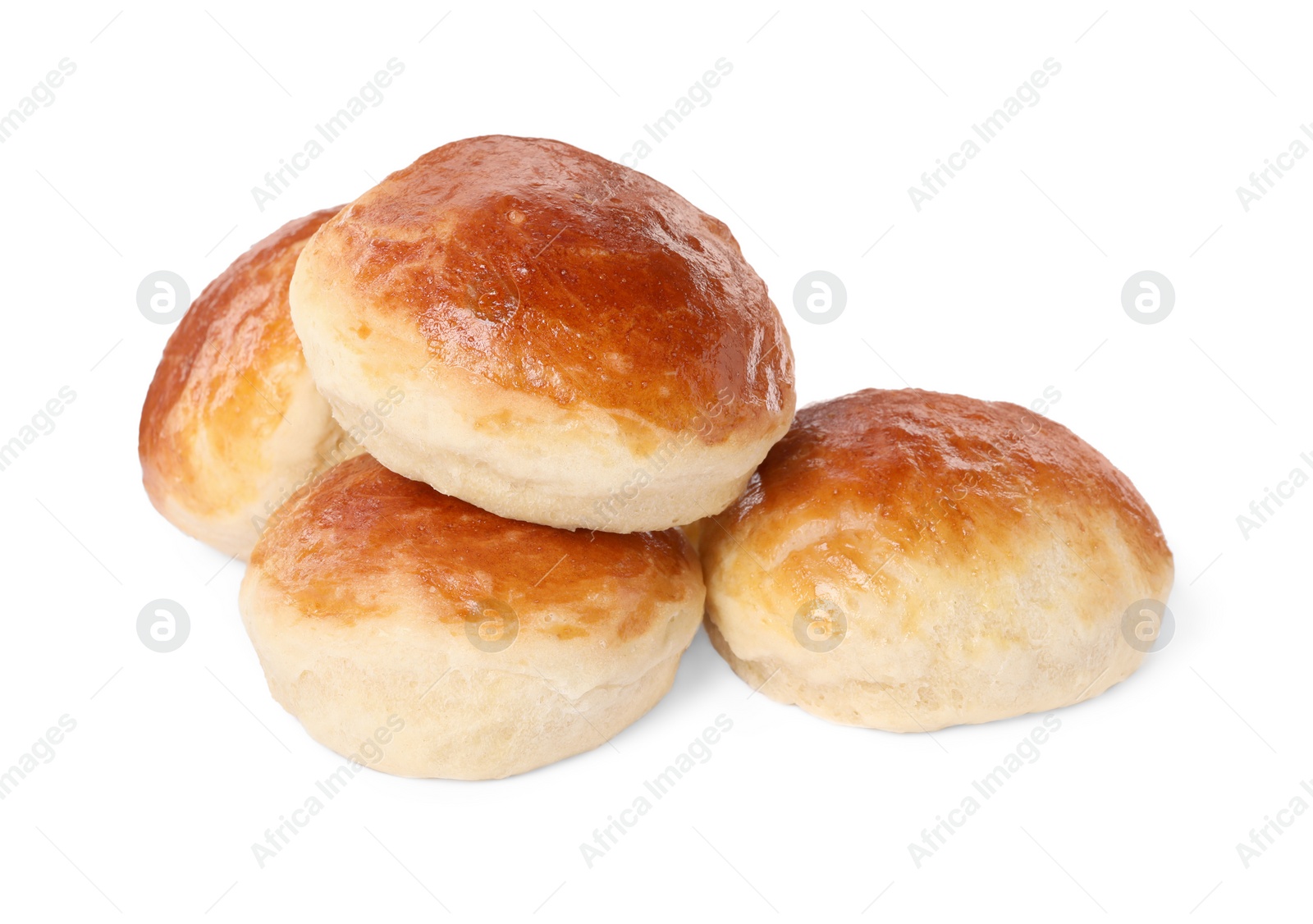 Photo of Tasty scones prepared on soda water isolated on white