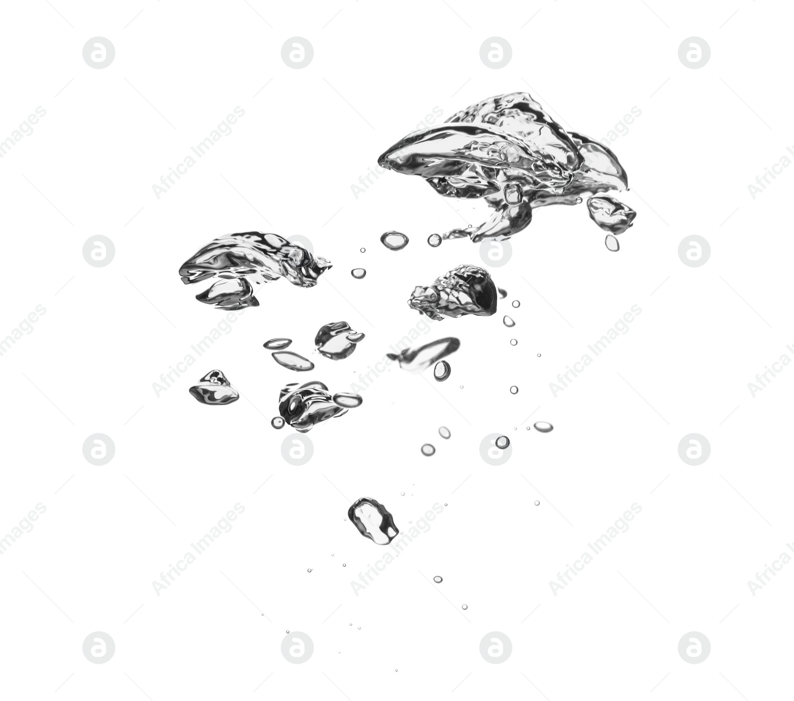 Photo of Air bubbles in water on white background