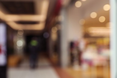 Blurred view of shopping mall interior. Bokeh effect