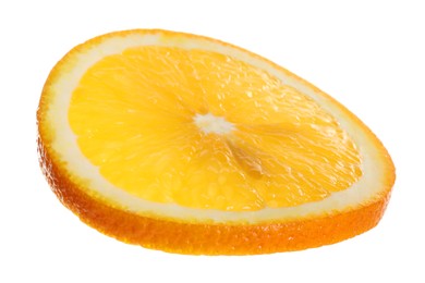 Slice of fresh ripe orange isolated on white