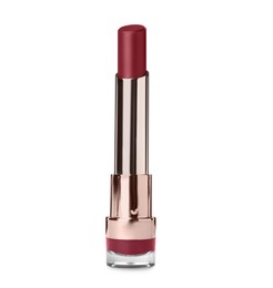 Photo of Beautiful lipstick isolated on white. Makeup product