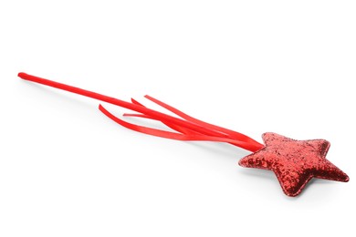Photo of Beautiful red magic wand isolated on white