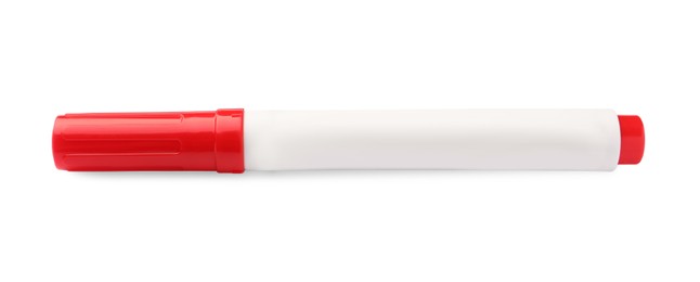 Bright red marker isolated on white. School stationery