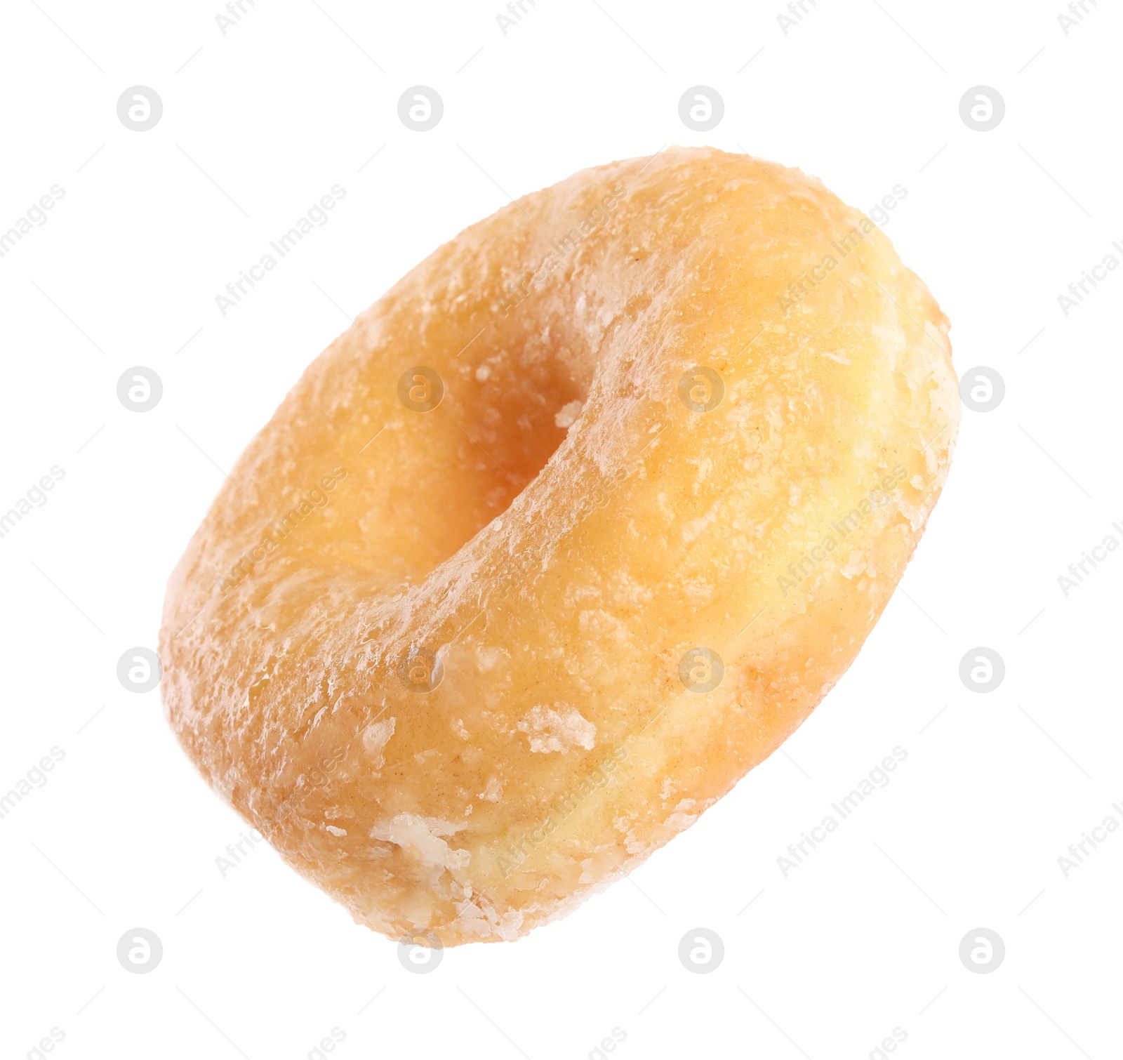 Photo of Sweet delicious glazed donut isolated on white