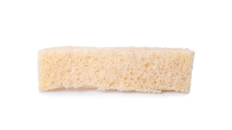 Photo of Crispy rusk isolated on white. Tasty snack