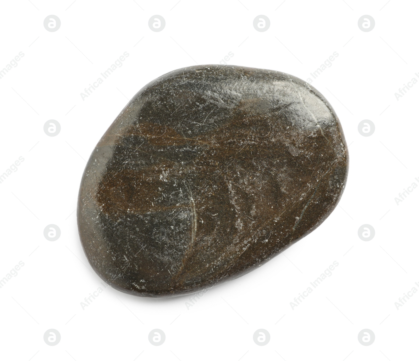 Photo of Spa stone isolated on white, top view