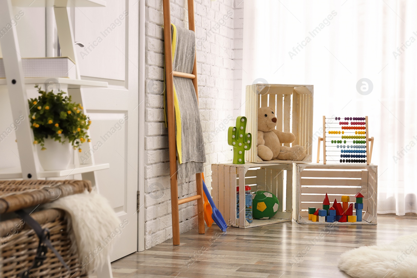 Photo of Modern child room interior setting. Idea for home design