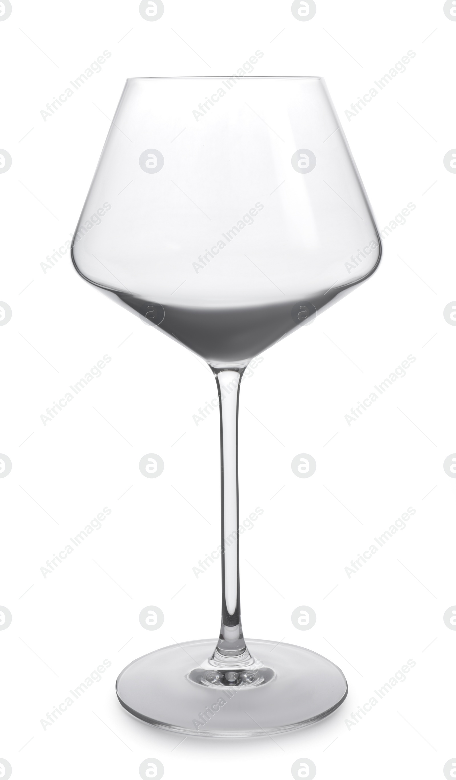 Photo of Elegant clean empty red wine glass isolated on white