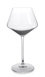 Photo of Elegant clean empty red wine glass isolated on white