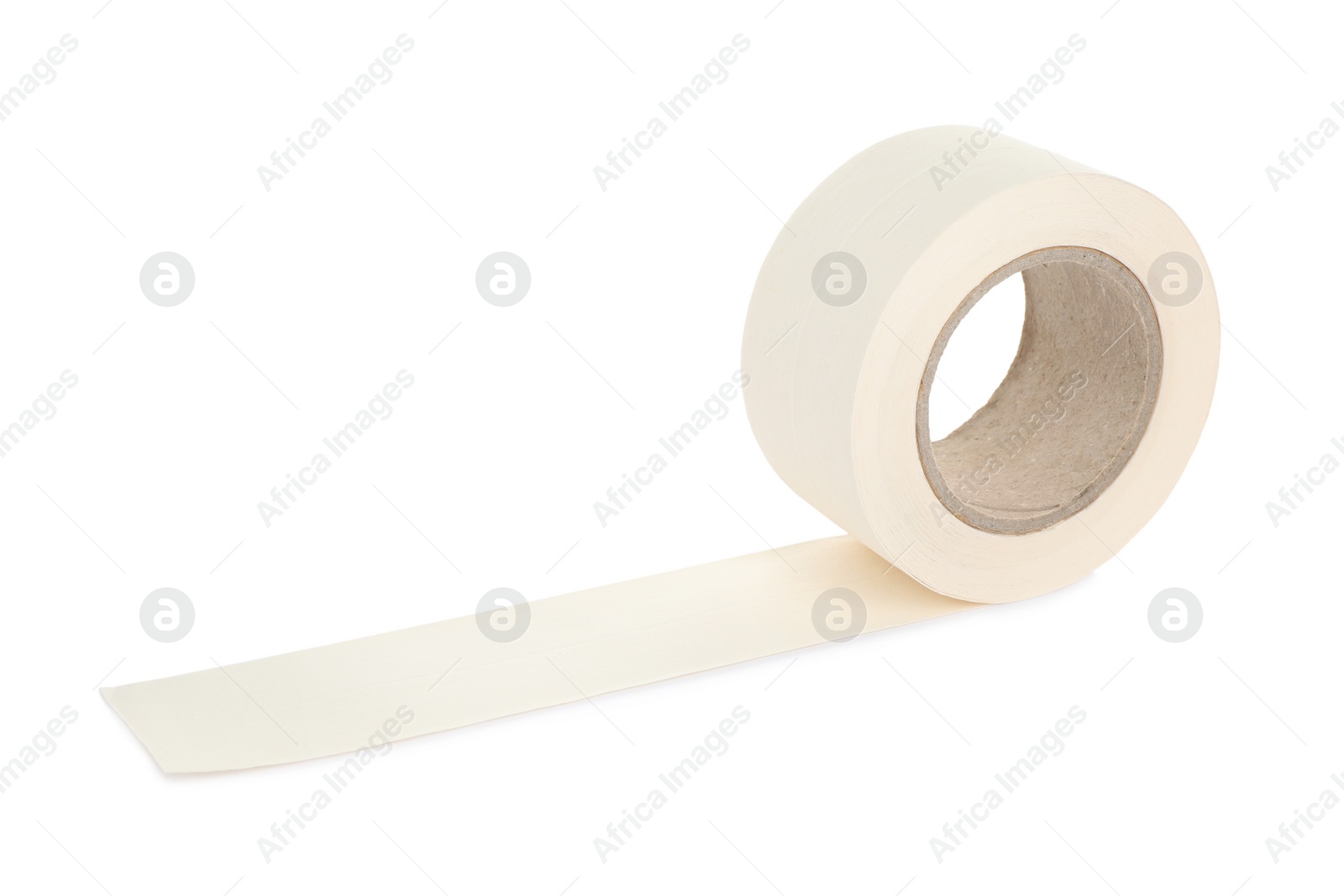 Photo of Roll of adhesive tape on white background