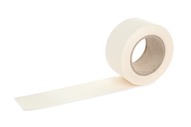 Roll of adhesive tape on white background