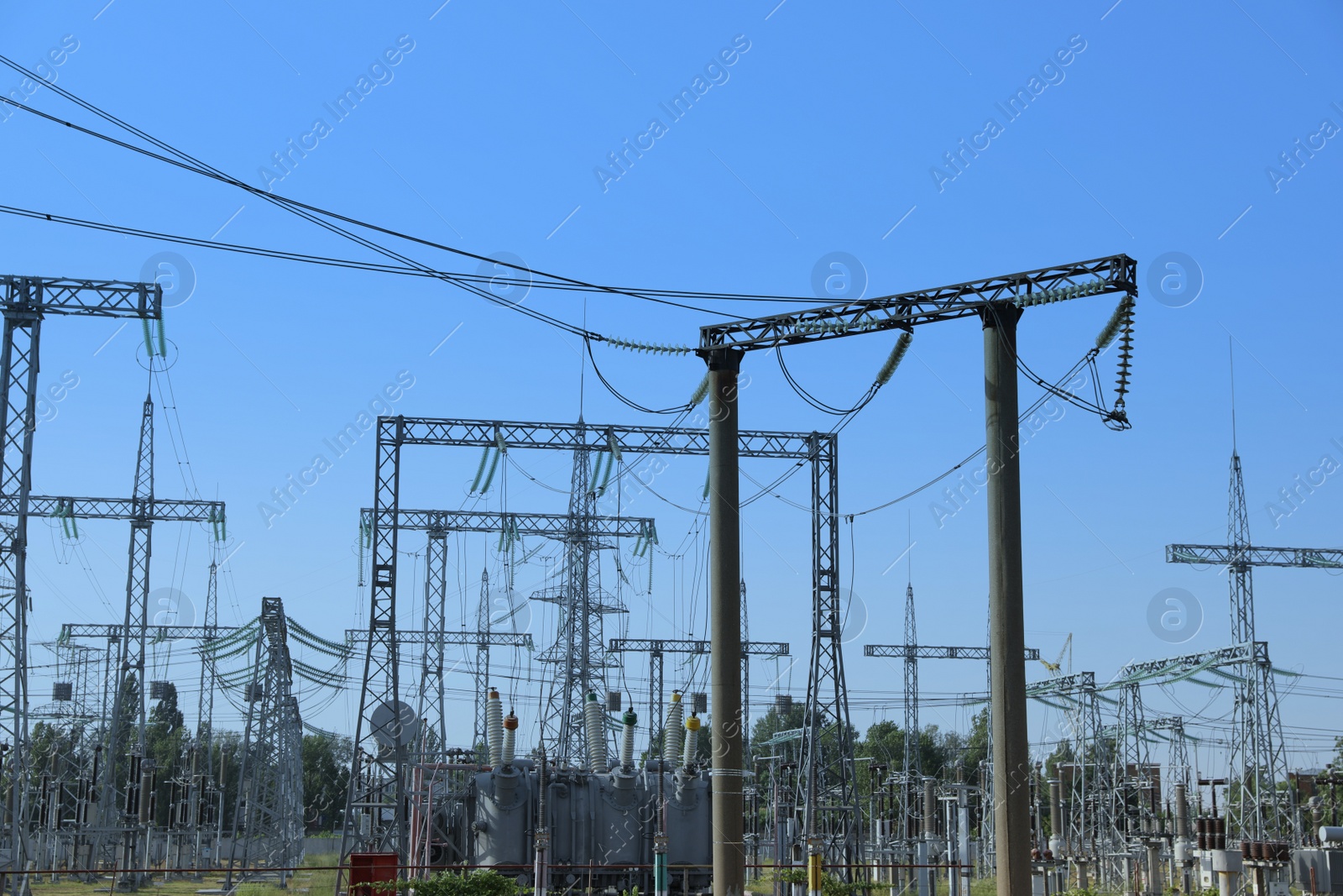 Photo of Modern electrical substation outdoors on sunny day