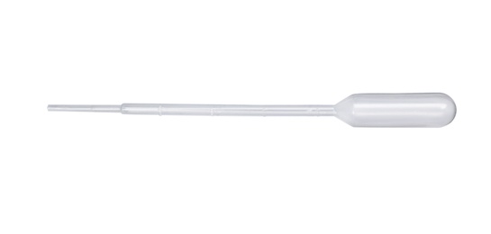 Transfer pipette on white background. Medical item