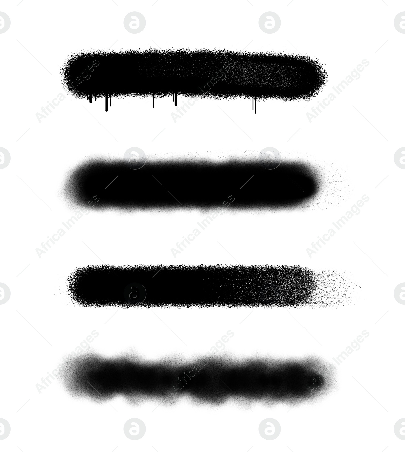 Illustration of Lines drawn by black spray paint on white background