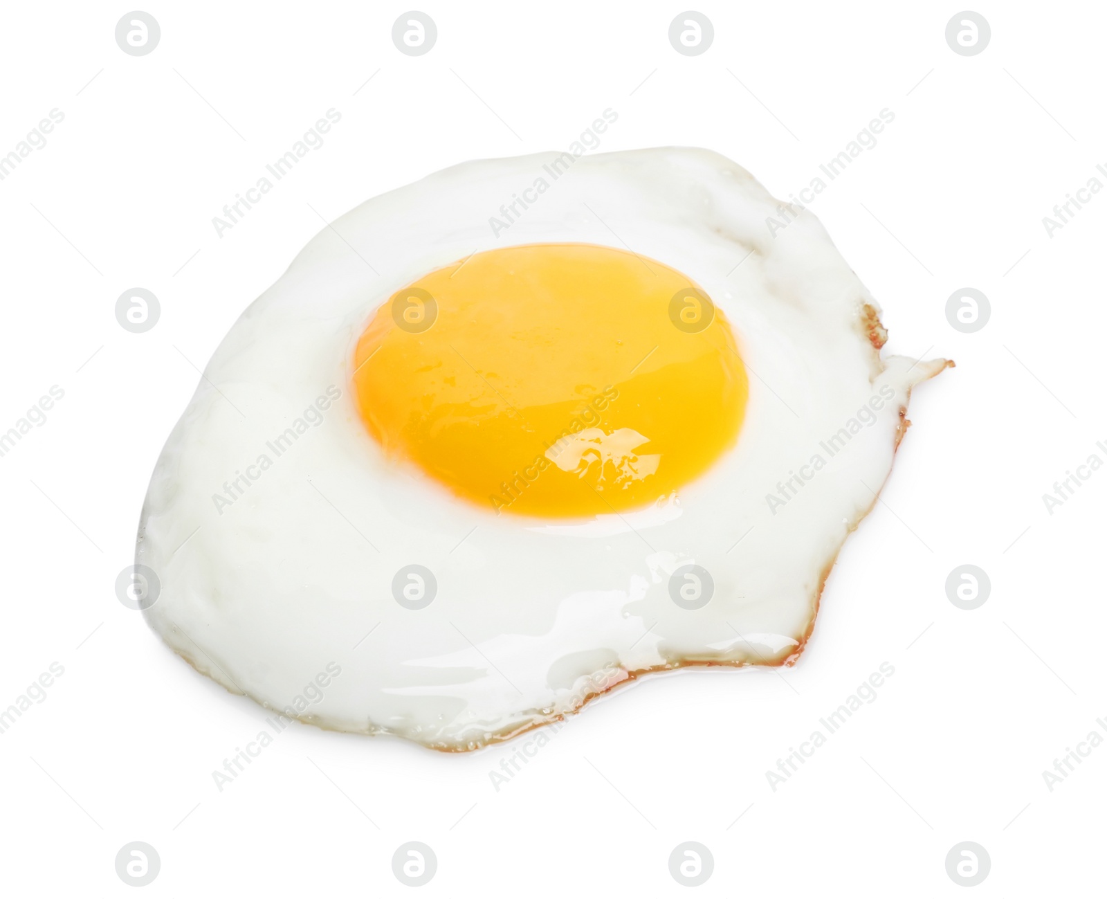 Photo of Delicious fried egg with yolk isolated on white