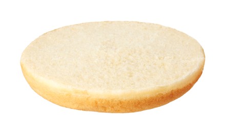 Half of fresh burger bun isolated on white