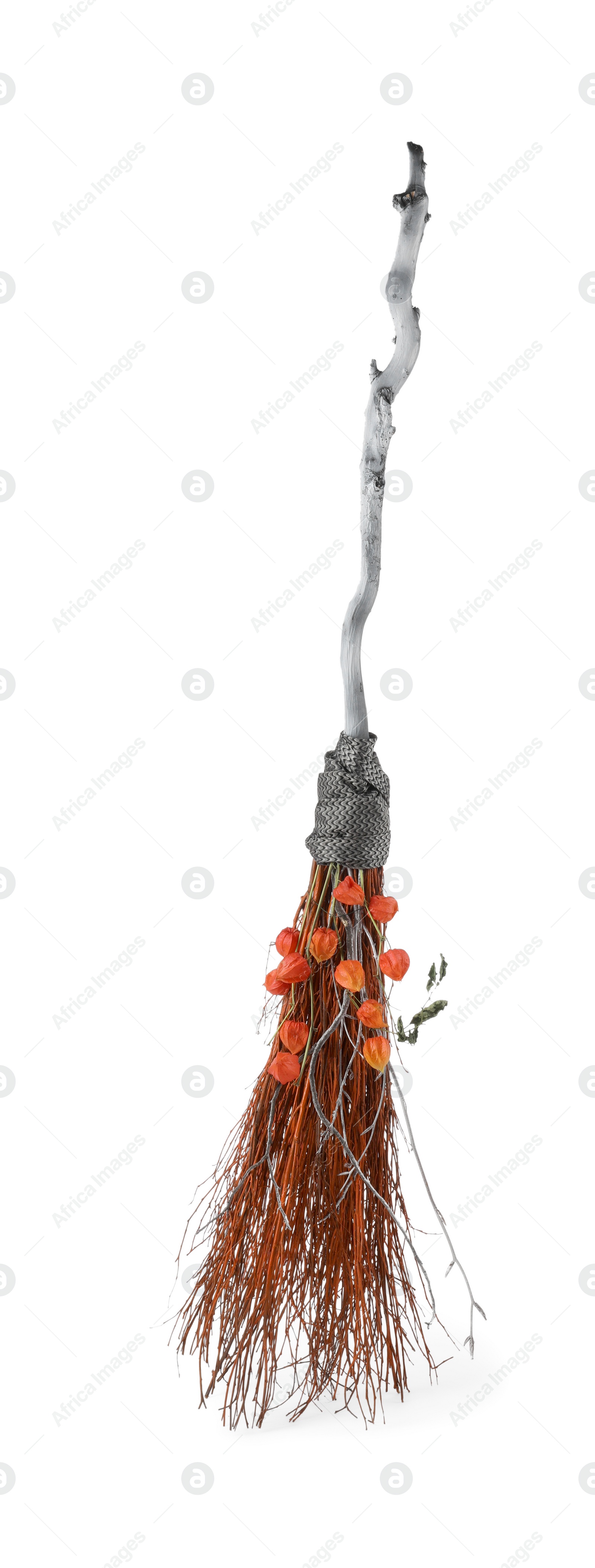 Photo of One beautiful witch's broom isolated on white